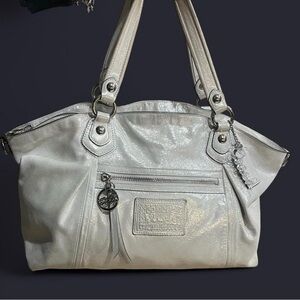 Coach Metallic Silver Shoulder Bag